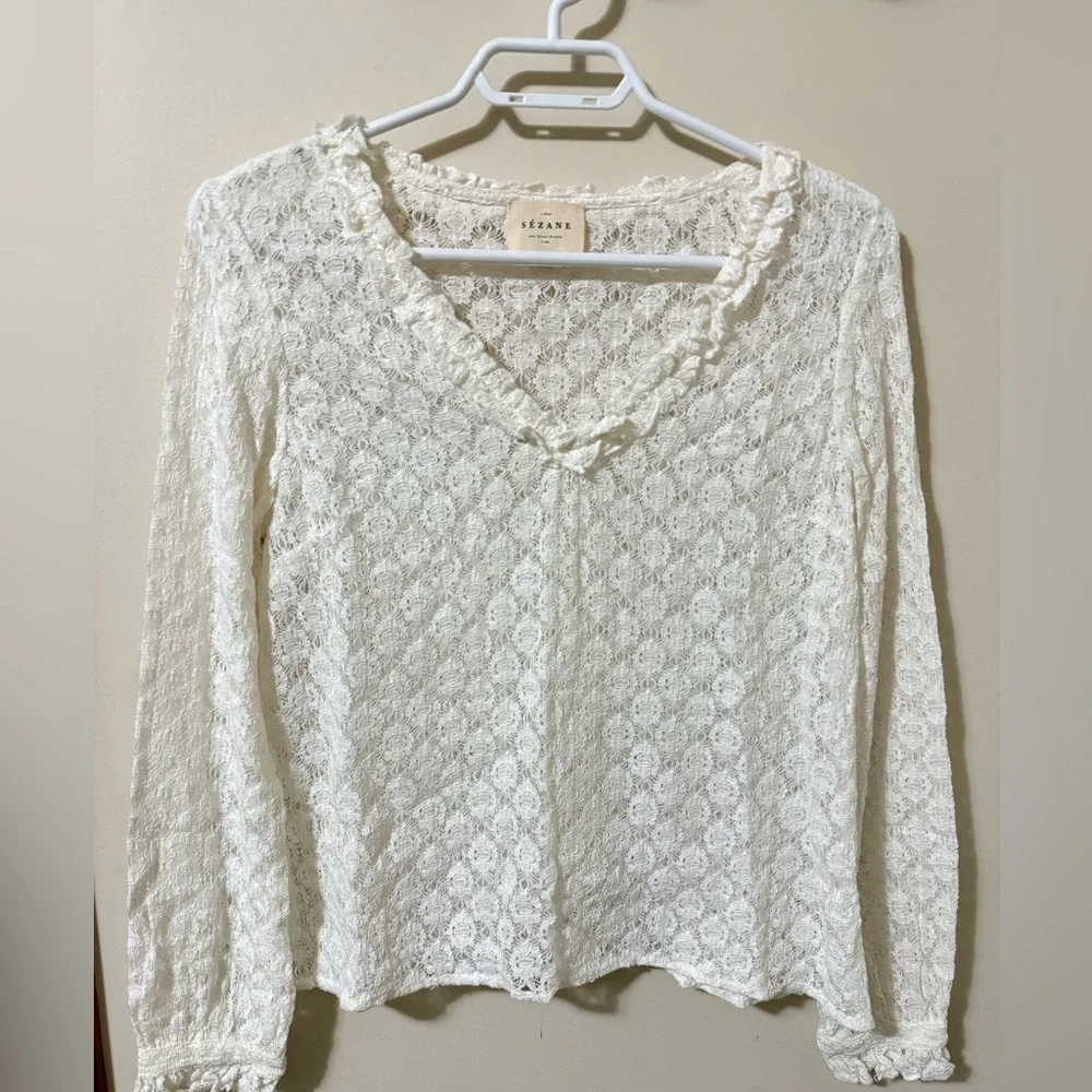 Sezane lace Leonora Blouse - Picture 4 of 10